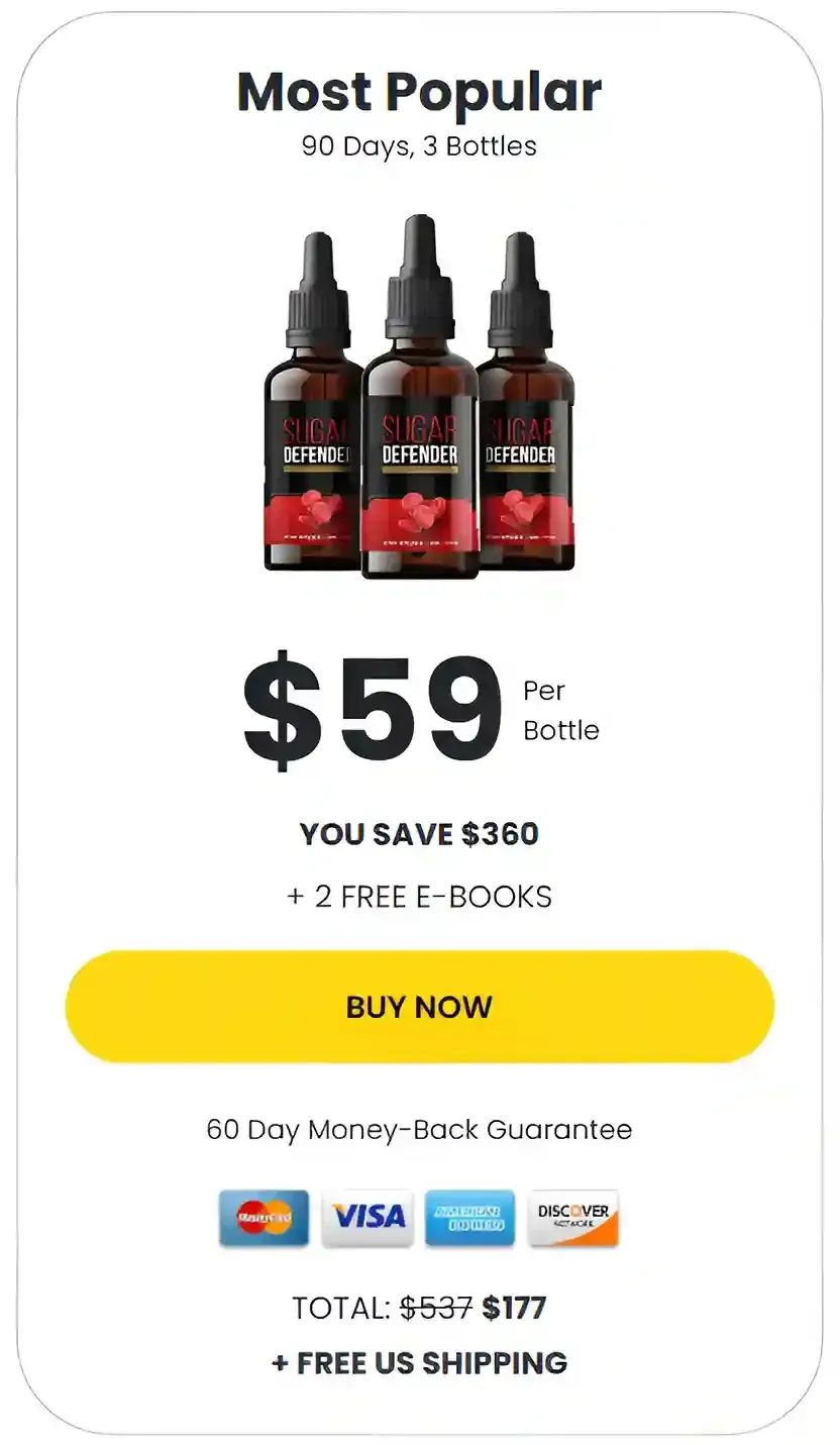 Sugar Defender - 3 Bottles pricing