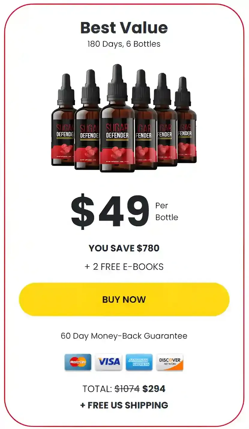 Sugar Defender - 6 Bottles pricing